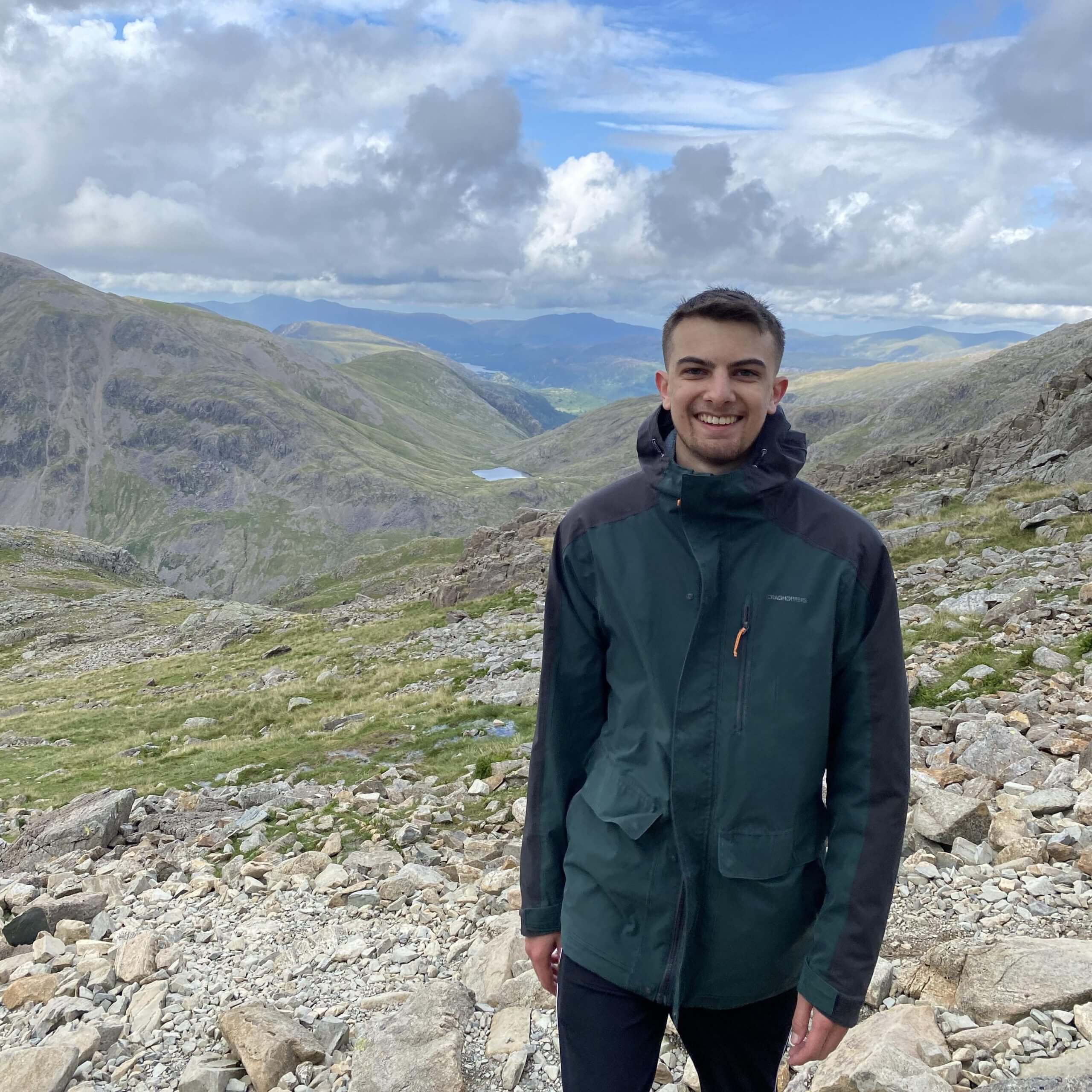 A picture of Caleb Singh at Scafell Pike.