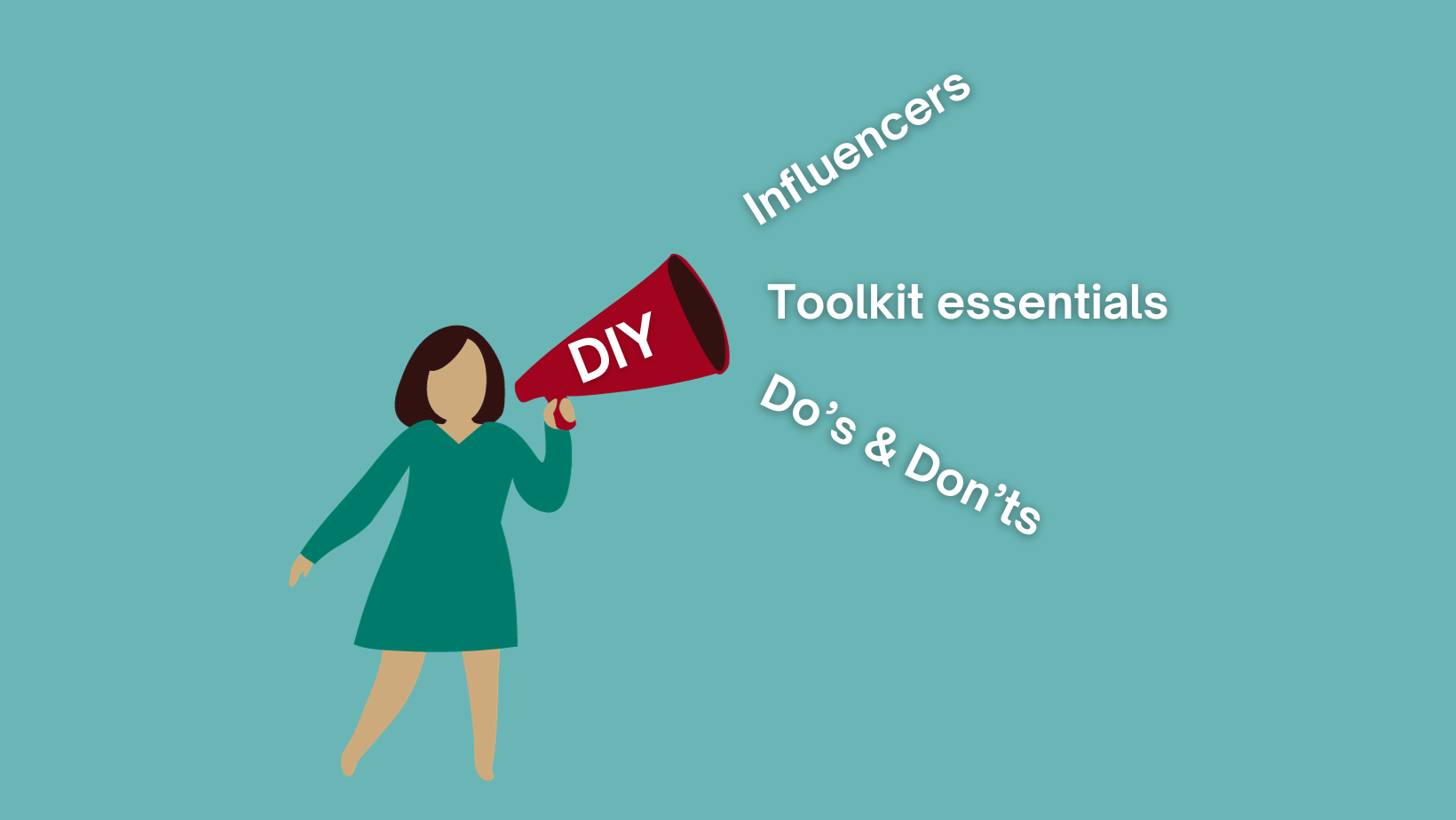 A depiction of a person making an announcement with a megaphone.